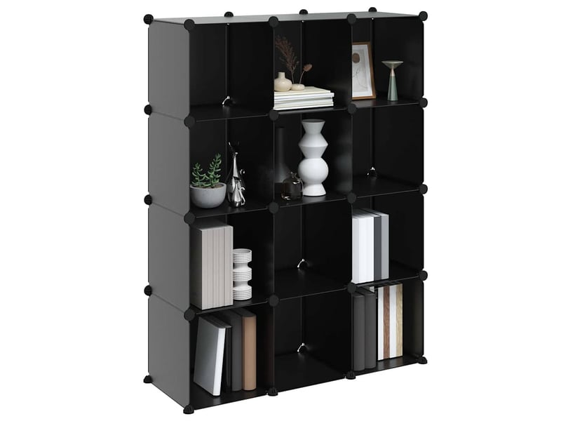  Cubes de rangement 12 pcs noir pp  - Conforama D