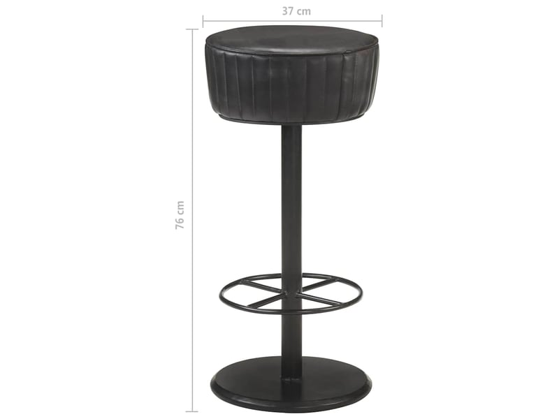  Tabouret de bar, chaise de bar noir cuir véritable  - Conforama E