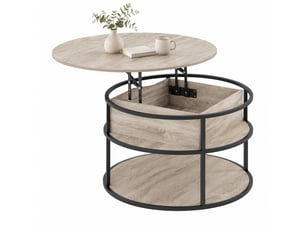 Table basse rond(e) coloris bois clair <strong>CHICFURN</strong> <strong></strong> - 80 cmx80 cm