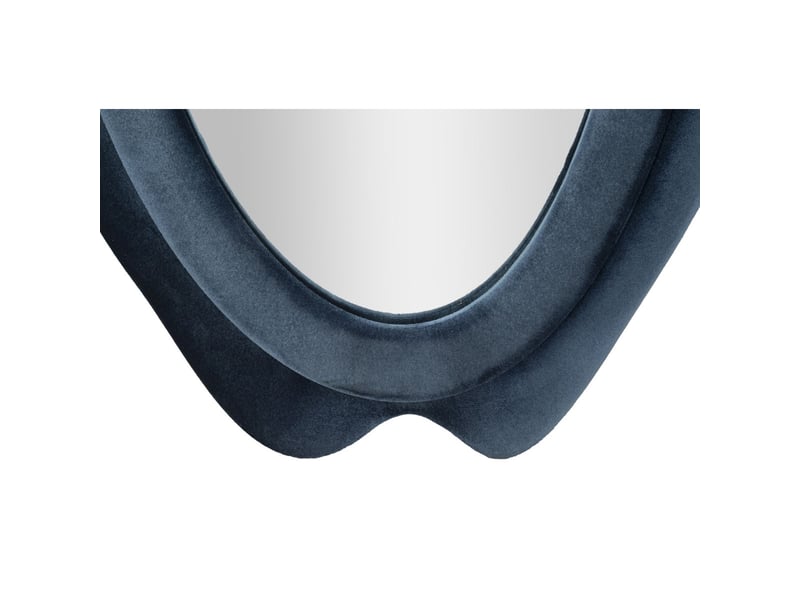  Miroir mural chanele de forme organique en velours bleu 67x166 cm  - Conforama E