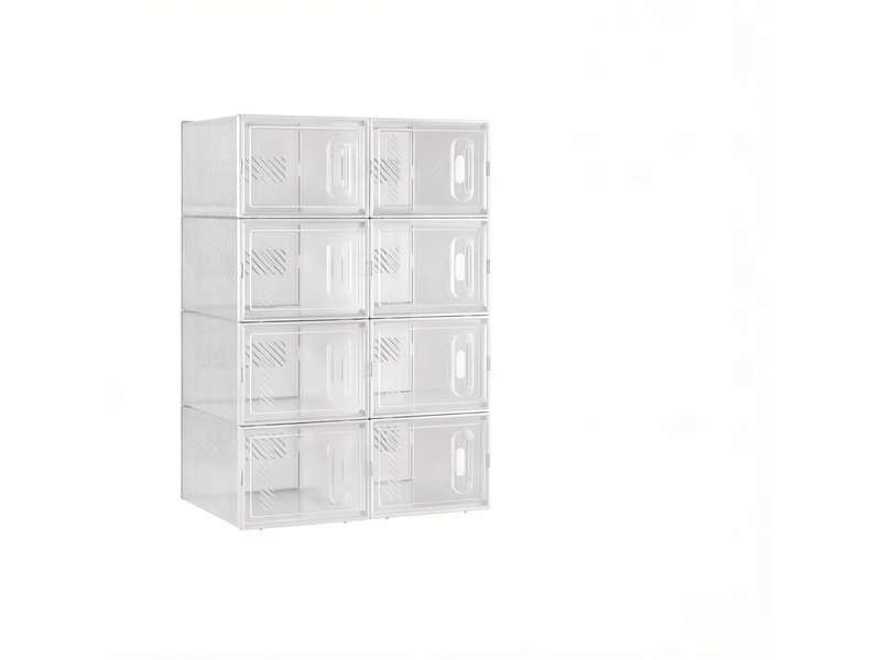Boîtes rangement modèle modular, 8 pièces empilables, chaussures, livres, jouets, placard, salle bain - Conforama A
