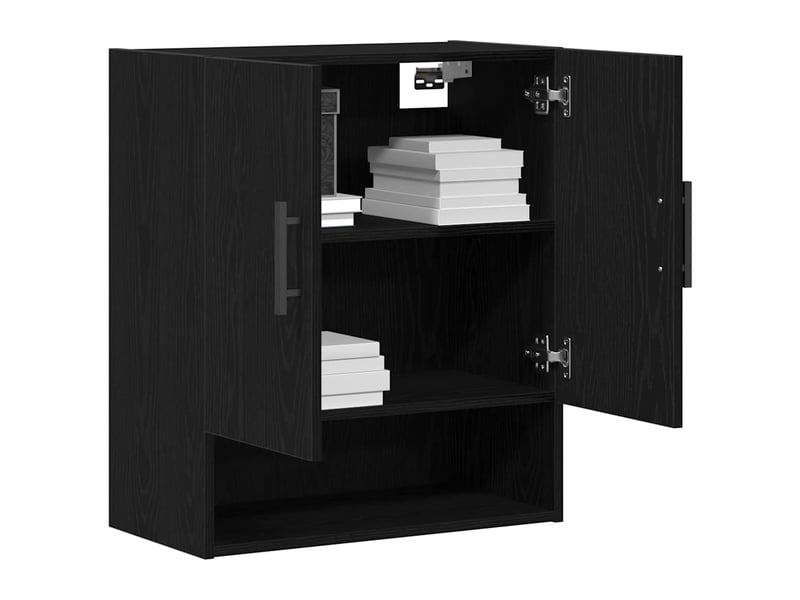 Meuble mural, rangement salon 60 x 31 x 70 cm bois d'ingénierie chêne noir shl3048 - Conforama C