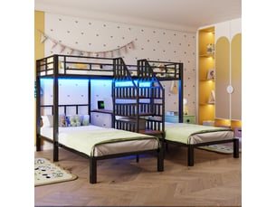 Lit superposé 90x200 cm <strong>MODENUIT </strong>  <strong></strong> coloris noir