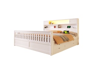 Lit avec rangement 180x200 cm    coloris blanc