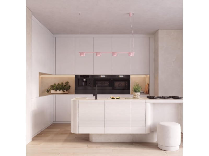 Lustre riff 4 rose gx53 aluminium moderne 208x122x10cm SL.3104 - Conforama B