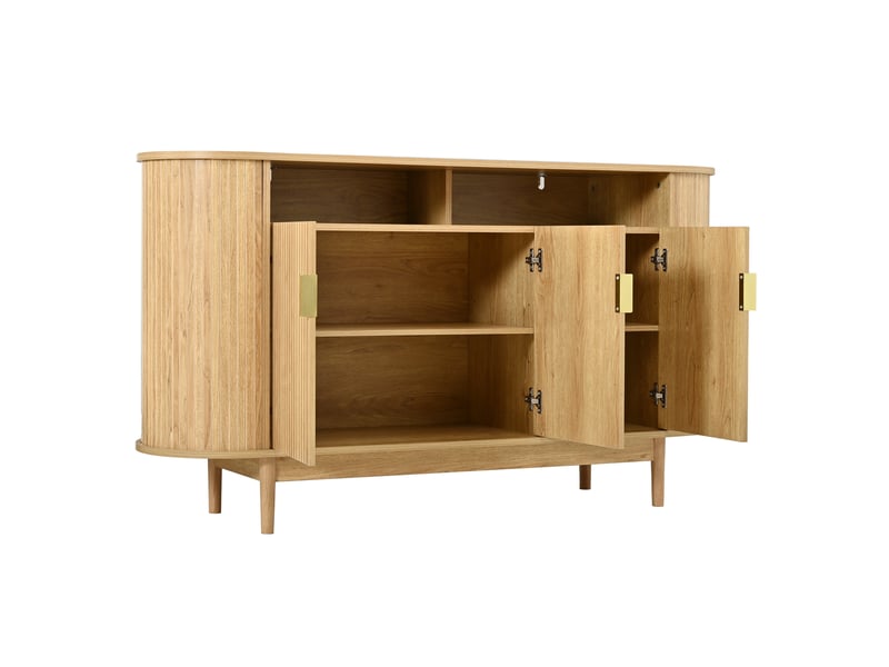  Buffet 3 portes en mdf effet bois pieds en pin 140 x 40 x 78 cm GL7423D - Conforama B