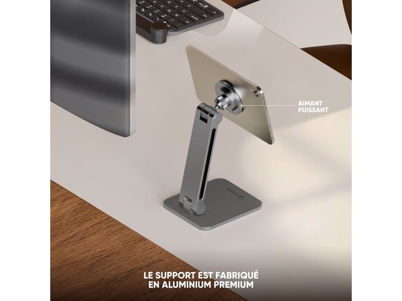  Support magnétique de bureau pour smartphone 4,7-7, gris ds01-g  - Conforama D