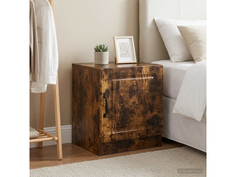 Table de chevet - cabinet de chevet - table de nuit 2 pièces chêne fumé 43 x 34,5 x 47 cm - Conforama C