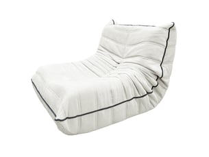 Fauteuil fixe <strong>BEAOK</strong> <strong></strong> Velours blanc vendu A l'unité