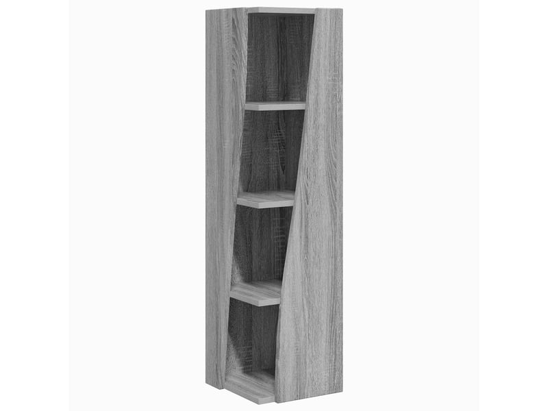  Meuble d'angle, meuble de rangement salon 27,5x27x102cm bois d'ingénierie gris sonoma  - Conforama A