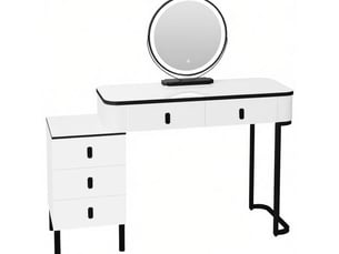 Coiffeuse 5 tiroir(s) Miroir LED intégrée avec 0 tabouret(s) inclu(s)  LPOSPI   coloris bicolore