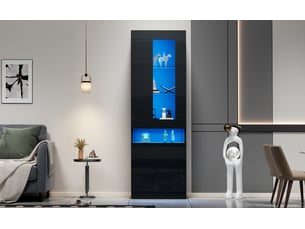 Vitrine coloris noir 4 étagère(s) BIQZUYA - 50 cmx180 cm