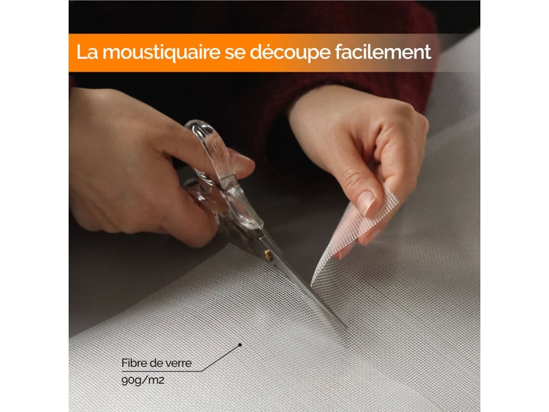  Moustiquaire découpable, ajustable pour porte ou fenêtre - 120 x 250 cm - blanc  - Conforama C