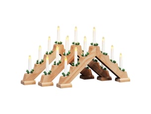 Pont de bougie de noël 3 pc 7 led blanc chaud 39.5 x 5 x 29 cm cf62259