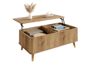 Table basse rectangulaire coloris naturel <strong></strong> <strong></strong> - 52 cmx97 cm