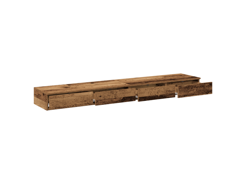 Tiroirs de lit ; coffres de lit en bois ancien 180x36,5x16,5 cm en bois d'ingénierie  - Conforama F