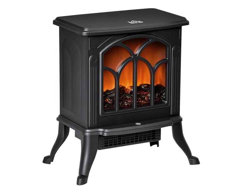  Cheminée électrique sur pied noire, effet flamme led, chauffage 7501500 w  - Conforama A