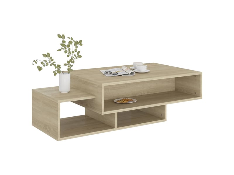  Table basse rectangulaire | table de salon chêne sonoma 105x55x32 cm bois d’ingénierie  - Conforama D
