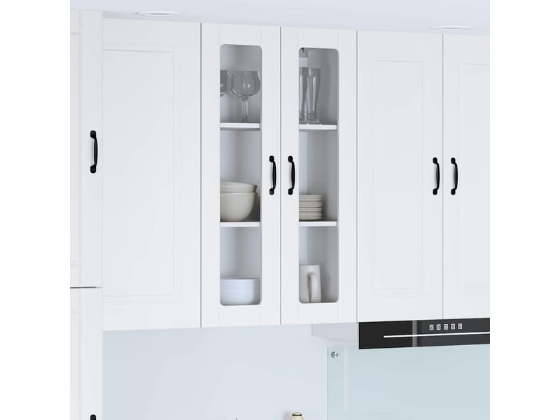  Meuble mural de cuisine, cabinet en verre mural blanc 60x31x100cm shl8301  - Conforama B
