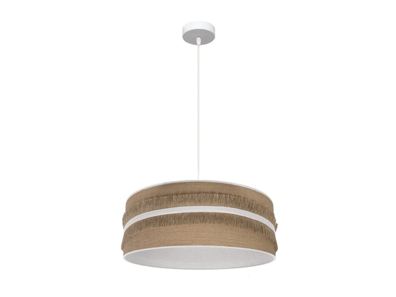  Suspension fabrilamp natalia juteblanc 1 x e27 réglable 47-110 cm 50x50 cm 188595001 - Conforama A