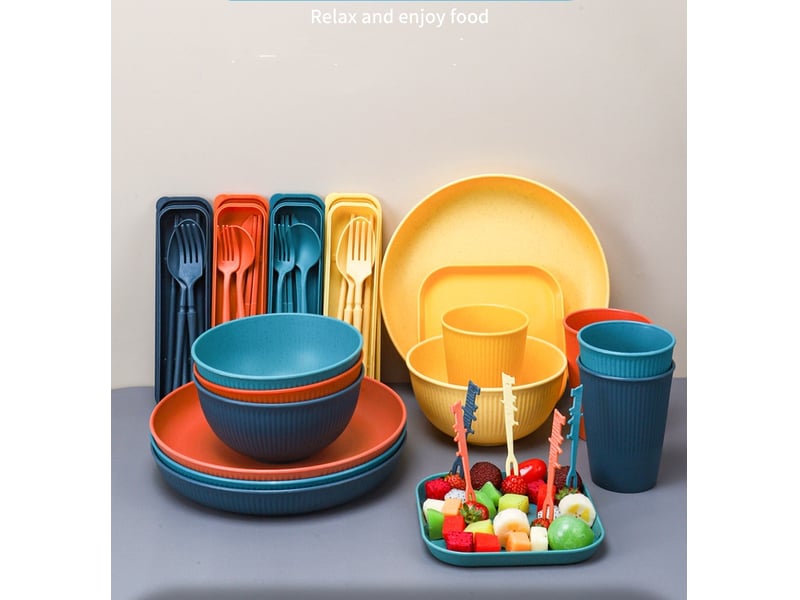  Ensembles de vaisselle incassables de 44 pièces pour 4 personnes mélange de couleurs  - Conforama E