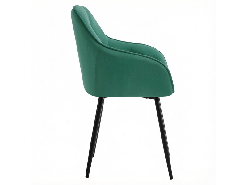  Lot de 2 chaises de salle à manger 45,5x45x83,5 cm dossier ergonomique velours vert  - Conforama E