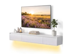 Meuble tv coloris blanc 160 cm <strong>PANGIVO</strong>  <strong></strong>