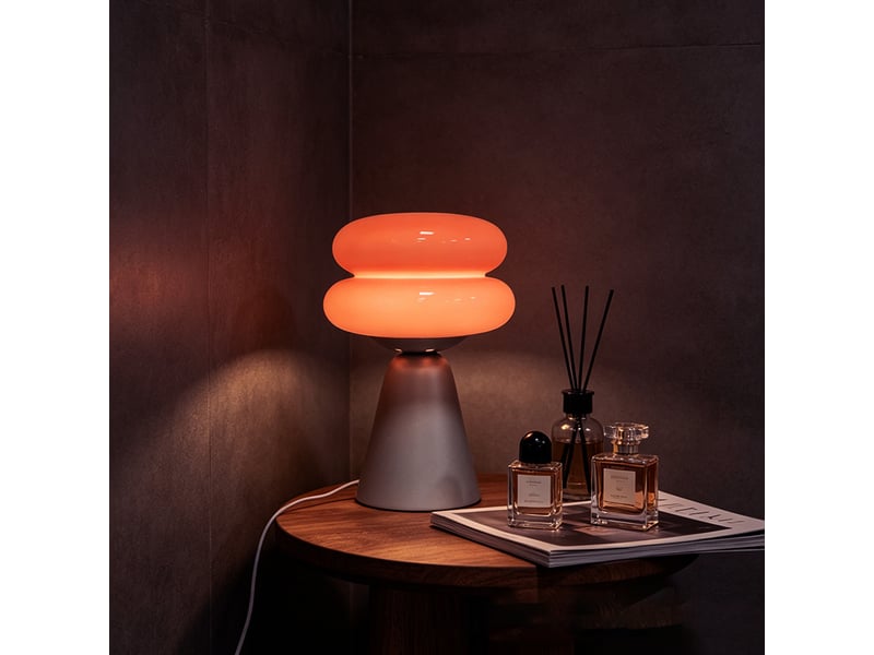  Lampe de table champignon, vintage – 3 modes de couleur dimmables, veilleuse led, déco pour chambre et salon-rose  - Conforama D