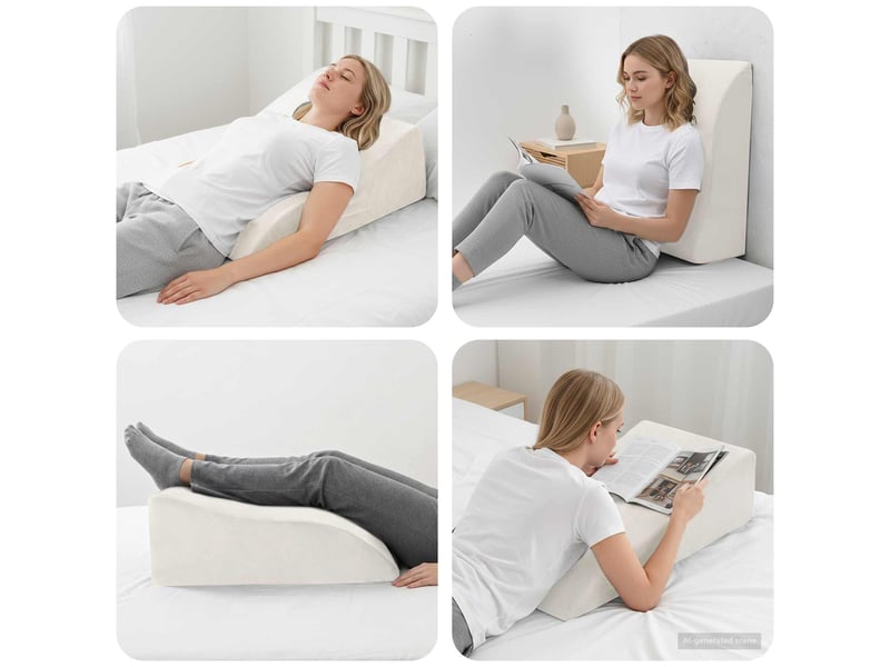 Coussin pour les jambes, oreiller 68 x 40 x 21,5 cm mousse pu blanc cf56587 - Conforama B