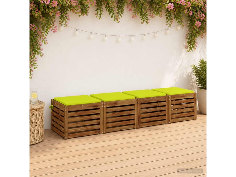 Lot de 4 coussins de siège, coussins d'assise soest 100 % polyester vert vif. Cf60628 - Conforama B