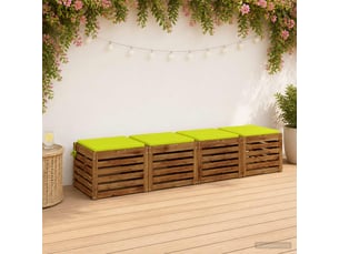 Lot de 4 coussins de siège, coussins d'assise soest 100 % polyester vert vif. Cf60628