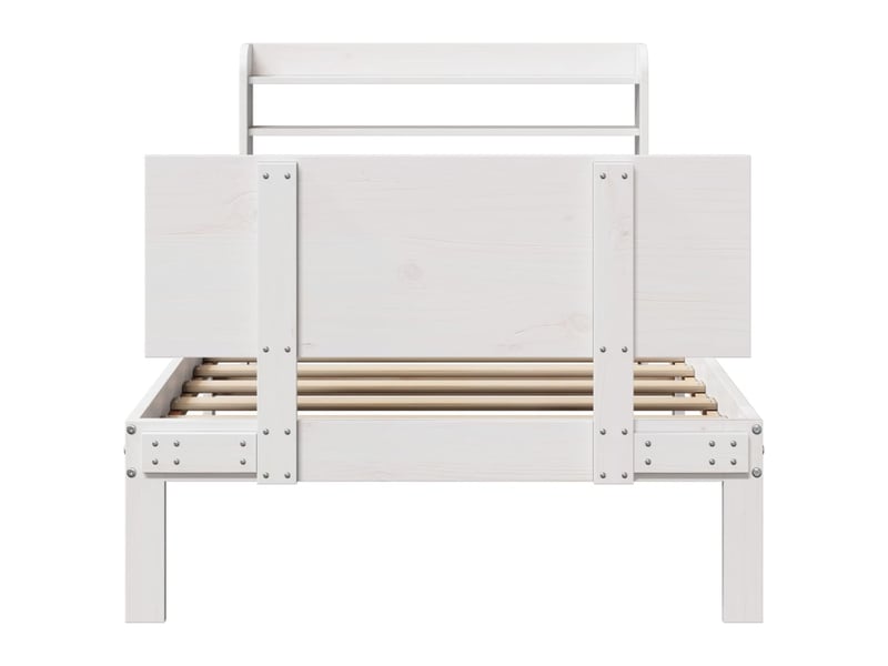  Lit simple- lit adulte -  cadre de lit avec tête de lit sans matelas blanc 90x200 cm  - Conforama C