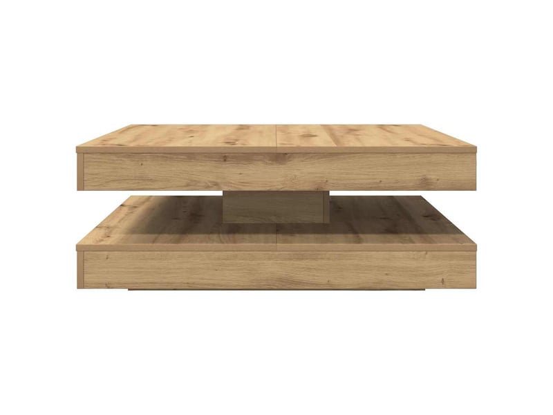  Table basse - table de salon - table à thé rotative à 360 degrés chêne artisanal 90x90x34,5 cm  - Conforama D