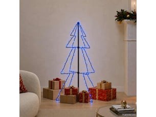 Arbre de noël, sapin de noël cône 160 led d'intérieur-d'extérieur 78x120 cm shl7035