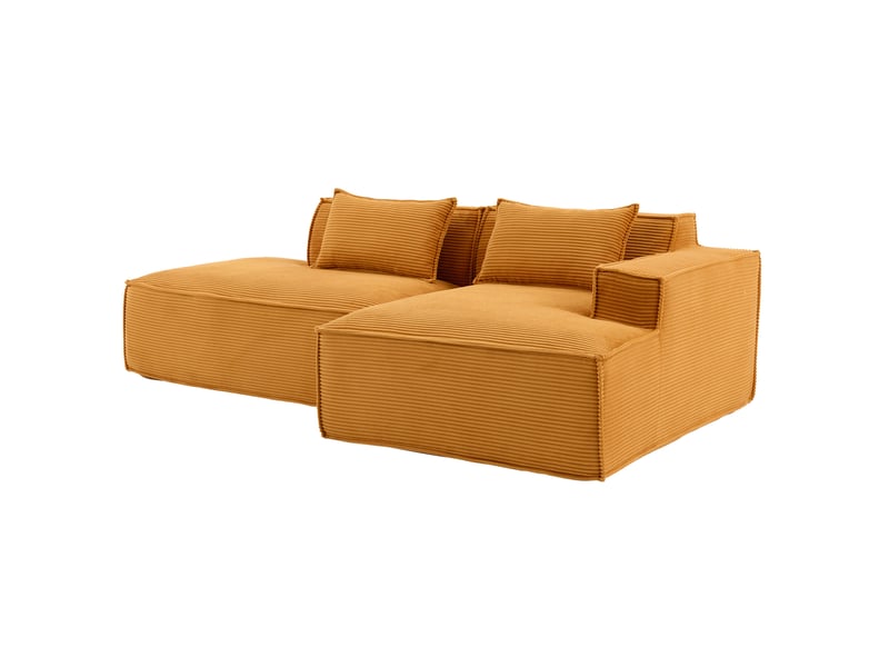  Canapé 2 places 233 x 129 x 70 cm jaune moutarde en polyester avec 2 coussins  - Conforama A