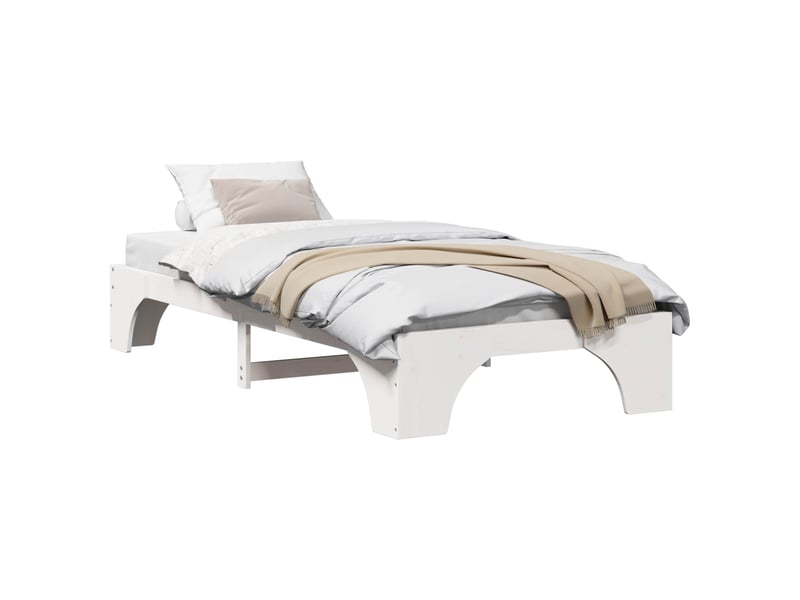 Lit simple- lit adulte - cadre de lit blanc 100 x 200 cm pin massif - Conforama A