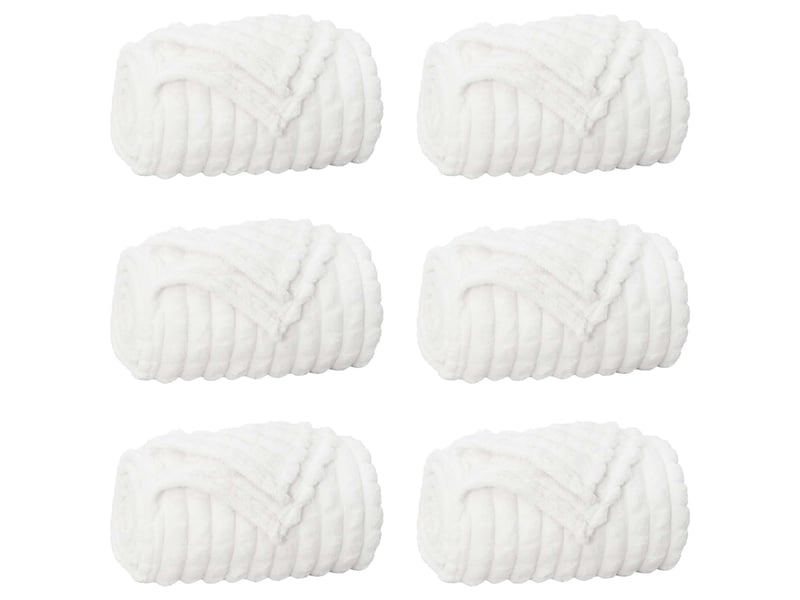  Couverture jetée de canapé 6 pcs blanc 270x240 cm 8.9 kg toison  - Conforama A