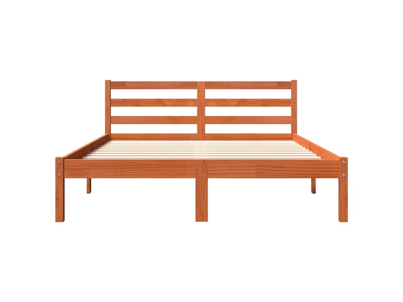  Lit double- lit adulte -  cadre de lit sans matelas  marron 120x190cm bois pin massif  - Conforama C
