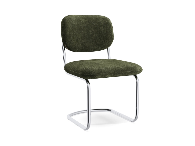  Lot de 2 chaises en velours texturé kaki blake SC63VTK - Conforama A
