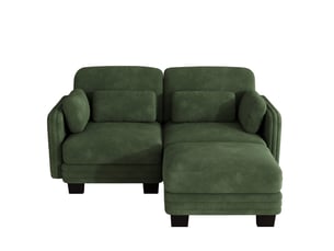 Canapé d'angle droit fixe MAISENTIEL 2 places Tissu vert