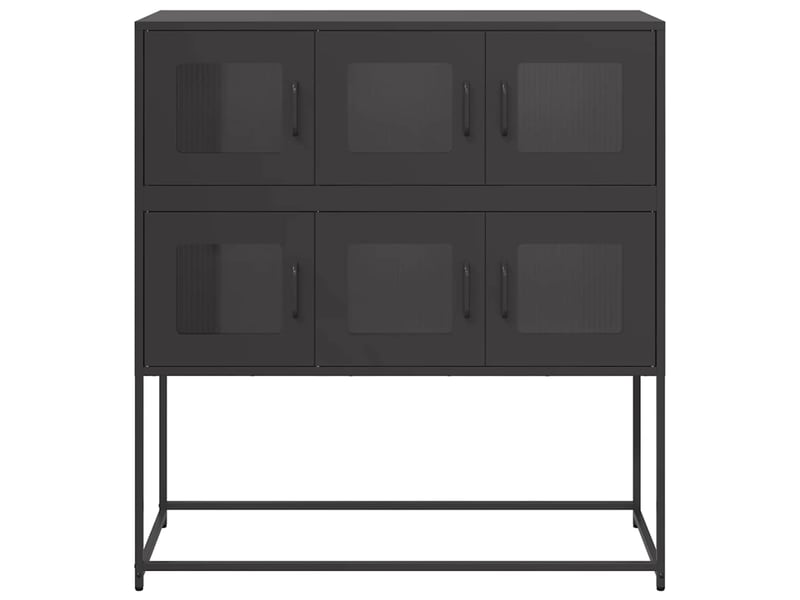  Buffet - bahut - meuble de rangement noir 100,5x39x107 cm acier laminé à froid  - Conforama E