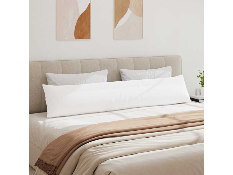 Lot de 2 coussins de canapé, coussins décoratifs tissu blanc 200 x 40 cm cf58763 - Conforama D