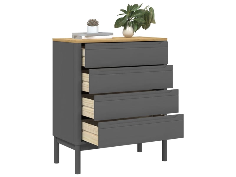 Commode chambre adulte, armoire à tiroirs floro gris bois de pin massif shl3650  - Conforama D