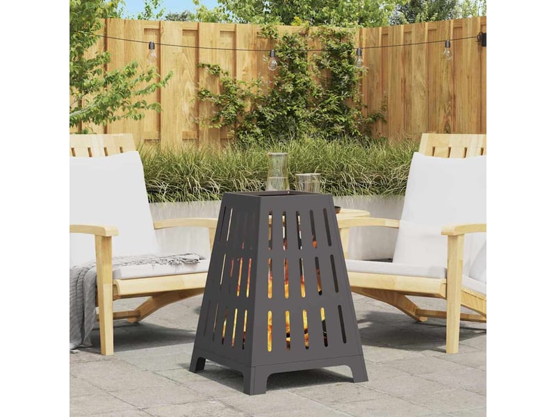  Brasero exterieur, foyer noir 50x50x70 cm acier patiné  - Conforama B