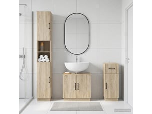 Ensemble de meuble de salle de bain 3 pièces hoorn chêne sonoma cf63478