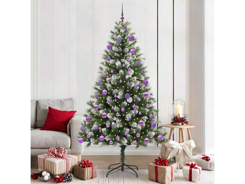  Sapin de noël - arbre de noël artificiel avec neige artificielle 300 led  - Conforama B