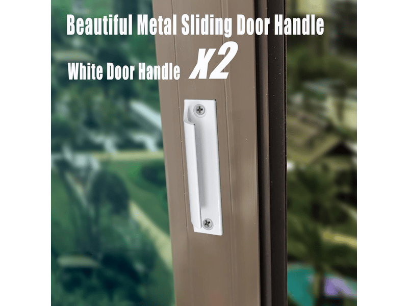 Poignée de porte de balcon extérieure, 2 poignées de porte de patio, adaptée à la maison, portes de placards, etc. Avec vis (blanc) - Conforama C