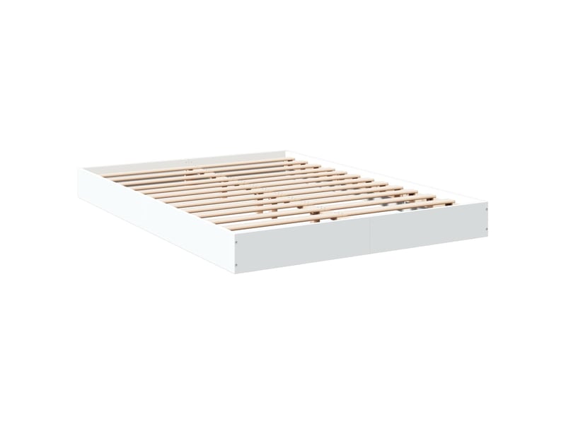 Lit double- lit adulte -  cadre de lit sans matelas blanc 135x190 cm bois d'ingénierie  - Conforama B