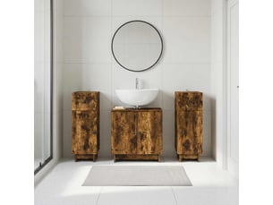 Ensemble de meuble de salle de bain 3 pièces ede chêne fumé cf63412