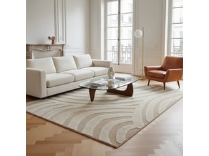 Tapis en relief style japandi onde - 160 x 230 cm